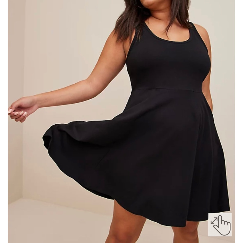 Black MINI FOXY HIGH NECK SKATER DRESS